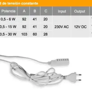Gecertificeerd trasformatore per led 30w DC 917