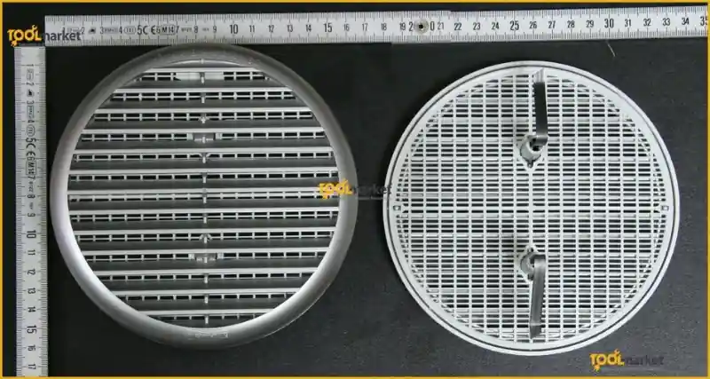 Griglia di aereazione tonda in plastica con molle col. cromo ø 155 mm 5310 Flitsaanbieding
