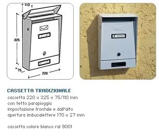 Cassetta postale in lamiera verniciata bianca 15543-576 Meest Verkocht