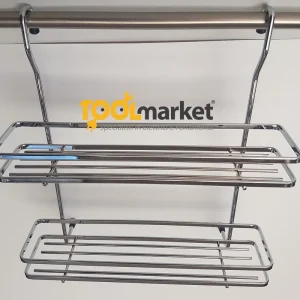 Beste Prijs Cestello portaspezie 2 piani per tubo cromo quadro 1254