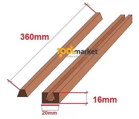 Express Levering Guida Stick 360mm 20 x16 mm 5126