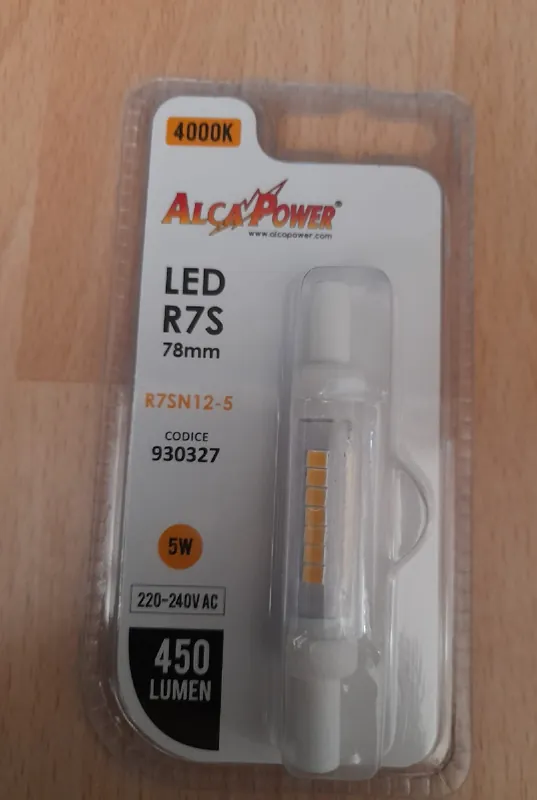 Op = Op Lampada led lineare R7S 5 W 78 mm luca calda 16080