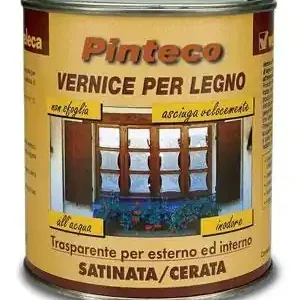 Vernice ad acqua per esterni/interni PINTECO SATINATA da lt 0.75 24605 Fabrieksprijs