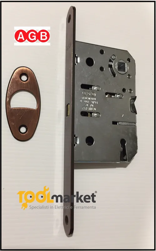 Bestel Nu Serratura B08902xxxx per porte scorrevoli a gancio con quadro maniglia bronzata AGB 7217