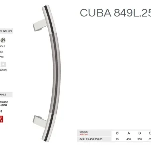 Maniglione inox CUBA 849L.25 in acciaio AISI304 5497 Lage Kosten