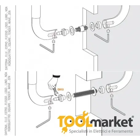 Kit PA per fissaggio passante COLOMBO Design 6886 Nieuw