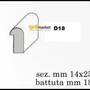 Fermavetro legno bahia sagoma D18 corto 40 aste da cm140 20529 Hoge Kwaliteit