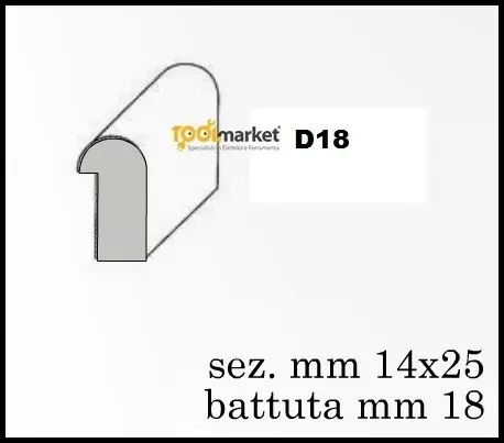 Fermavetro legno bahia sagoma D18 corto 40 aste da cm140 20529 Hoge Kwaliteit