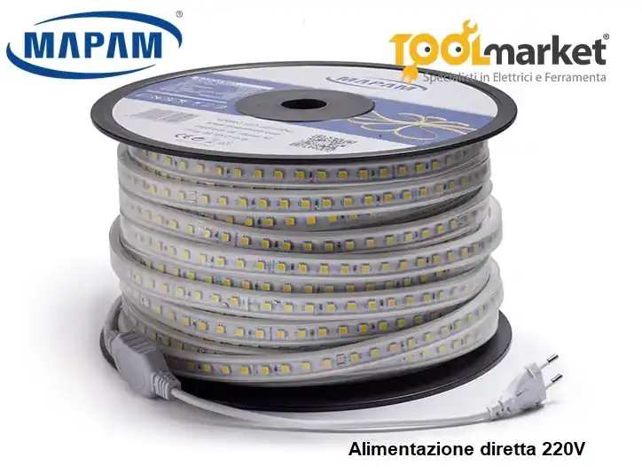 Striscia LED 220v luce fredda MAPAM 28323 MAPAM Meest Verkocht