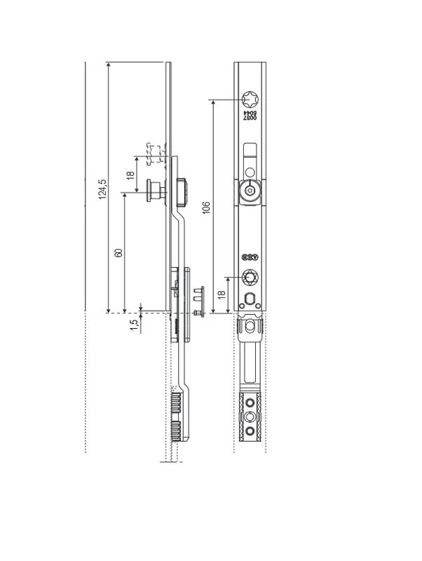 Direct Verzonden Terminale superiore con nottolino corsa 18 mm B501930003 AGB L125 315