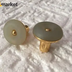 Pomolo tondo Ø 25 mm per mobili con finitura in oro e azzurro art.325B MITAL 9128 Koopje