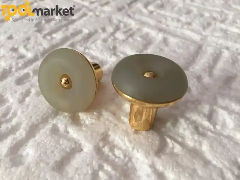 Pomolo tondo Ø 25 mm per mobili con finitura in oro e azzurro art.325B MITAL 9128 Koopje