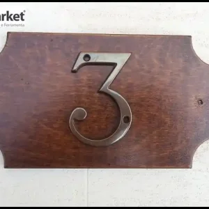 Lage Prijs Numero civico base legno noce scuro numero bronzo 1 cifra nclegno1br