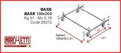 Ponteggio trabattello System 100 MARCHETTI Base 100x200 16637 Gratis Retour