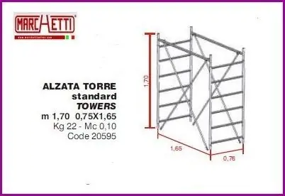 Ponteggio trabattello Grim EU 75 - MARCHETTI Alzata torre Grim EU 75 11215 Direct Beschikbaar