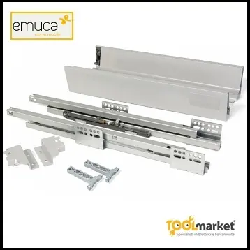 Uitverkoop Guida completa Vantage Q per cassetti chiusura soft GRIGIO profondità cm50 916-grigio