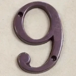 Numero civico ottone anticato numero 9 7748-9 Nieuw