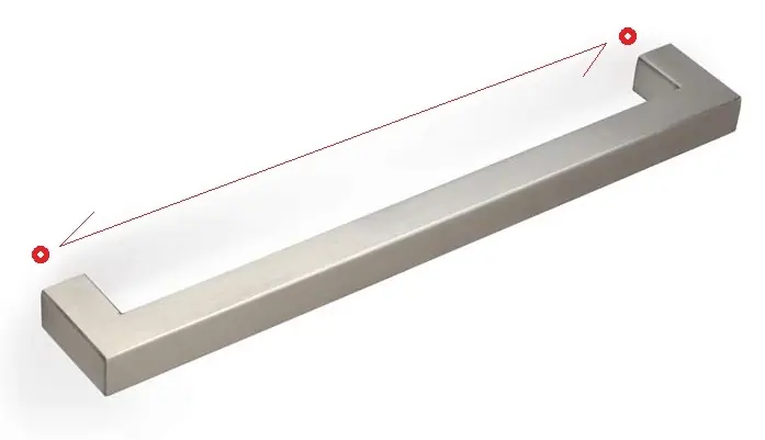 Actieprijs Maniglia per mobili moderna 3110 acciaio INOX interasse 480mm 21516