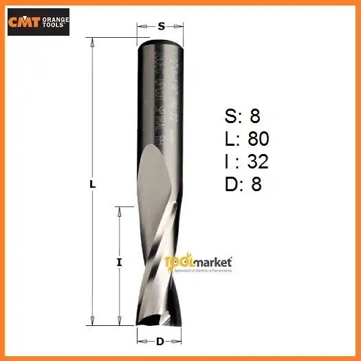 Fresa per CNC in HM integrale 191.xx.11 CMT diametro 8mm 19778-1 Meest Verkocht