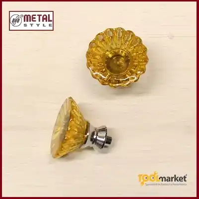 Betaalbaar Pomolo in vetro tondo Ø 33 mm per mobili 24EM006030CR vari colori paglierino 16976