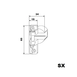 Supporto forbice ARIA 4 (incassato) per ante SX 15595 Gecertificeerd