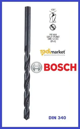 Punta HSS lunga DIN 340 mm 6x140 rettificata Bosch 485 Bestseller