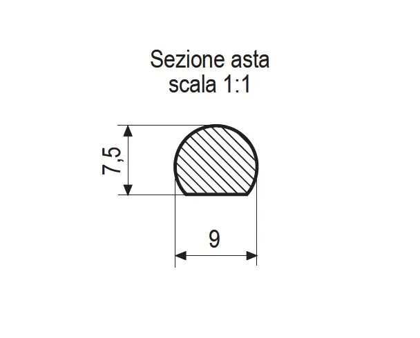 Veilige Betaling Asta di chiusura per spagnolette AGB H00900.08.93 H 240 14882