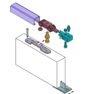 Gecertificeerd Kit per porta scorrevole binario + carrelli PETTITI portata 80kg lungo 300 cm 10878