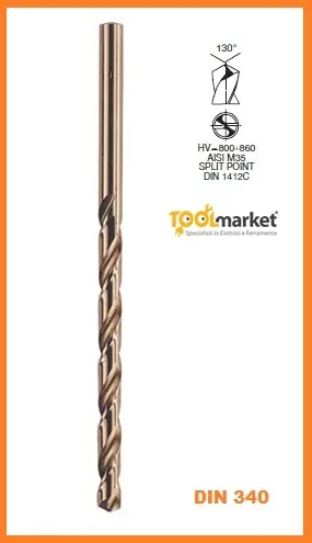 Laatste Kans Punta Cobalto HSS 5% lunga DIN340 mm 3x100 10206