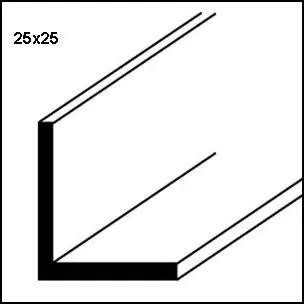 Profilo alluminio lucido angolare da 2 MT 25x25 30341 Hoge Kwaliteit