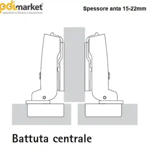 Cerniera soft Hettich SENSYS BLACK nero onice media - collo 8 (mezzo filo) 13100 Populair