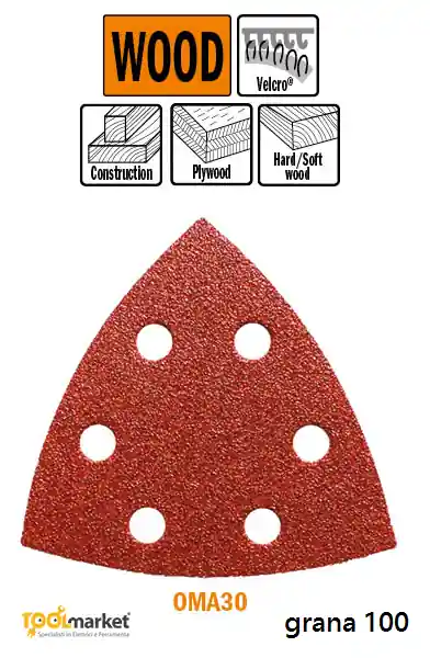 Bestseller Carta Abrasiva Perforata con Ossido di Alluminio OMA30 93mm grana 100 23231