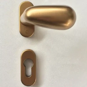 Rechtstreeks Van De Fabrikant Pomolo coppia decentrato HOPPE art. 33 YALE alluminio Bronzato bocchetta e rosetta ovale 4884+ 6649+ 6600 YALE