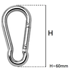 Moschettone acciaio INOX 60 mm 9090 Speciale Aanbieding