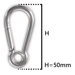 Moschettone con occhio INOX 50 mm 17205 Seizoensaanbieding