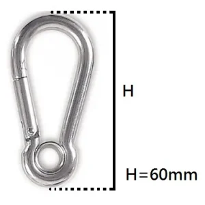Lage Prijs Moschettone con occhio INOX 60 mm 17206