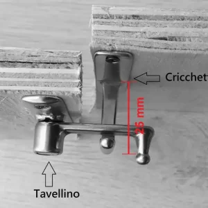 Tavellino in ottone cromo satinato 25 mm 16964-25mm Favoriet