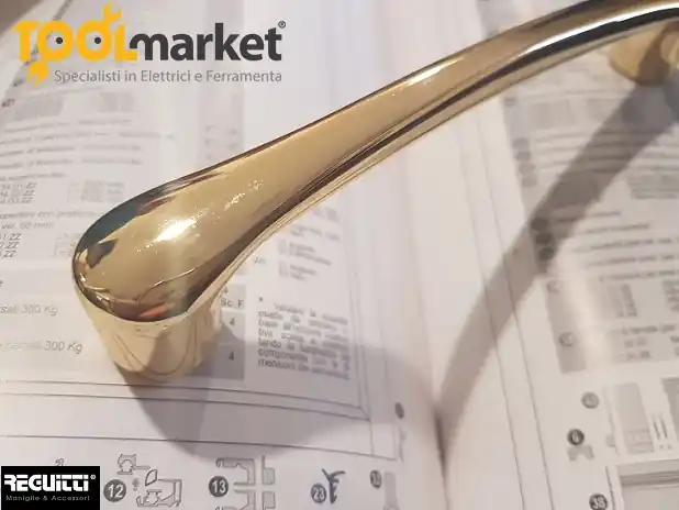 Seizoensaanbieding Maniglia per porte scorrevoli art.160 reguitti Oro lucido 12634