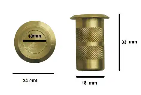 Pozzetto a molla antipolvere ottone diametro 10mm 10585 Gereduceerde Prijs