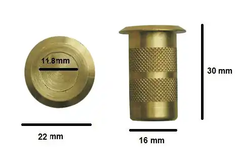 Pozzetto a molla antipolvere ottone diametro 12mm 10587 Bestseller