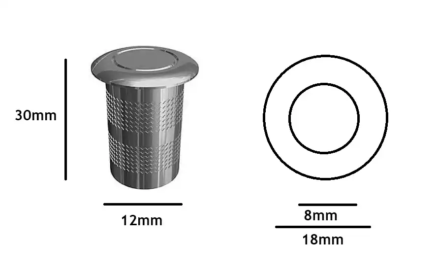 Lage Kosten Pozzetto a molla antipolvere cromato diametro 8mm 2103