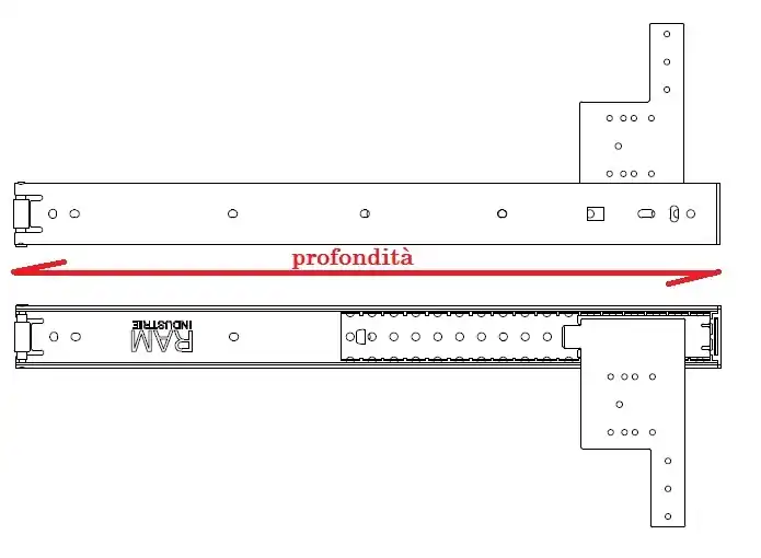 Lage Prijs Guide per anta rientrante Ram 32 profondità cm40 7054