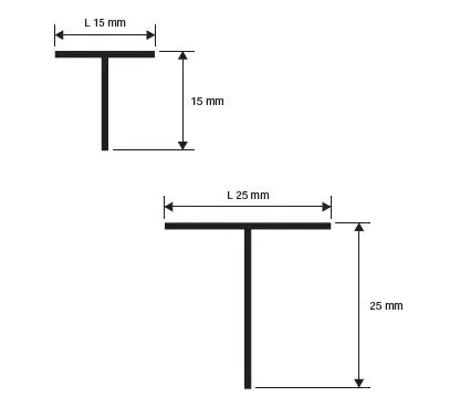 Gratis Retour Profilio alluminio a T Anodizzato argento 25x25 30333