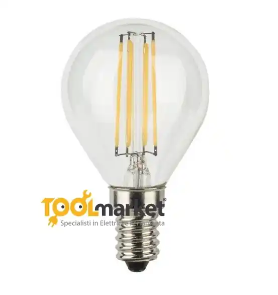 Lampada led sfera 4w filamento trasparente E14 Luce calda 6406-calda Finale Uitverkoop