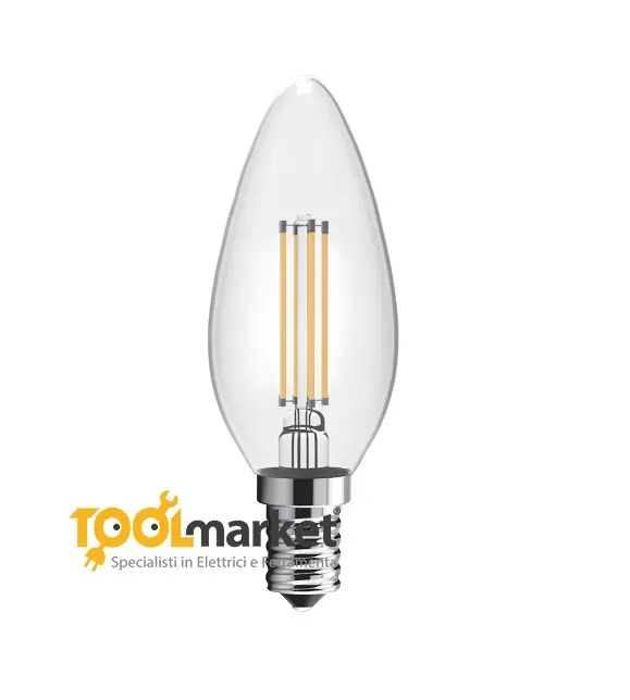 Lampada led oliva 4w filamento trasparente E14-fredda Luce fredda 15678-fredda Goedkoop