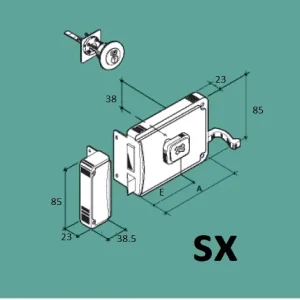 Op = Op Serratura manuale per legno con cilindro staccato P22 Facchinetti 60sx 25877-60SX