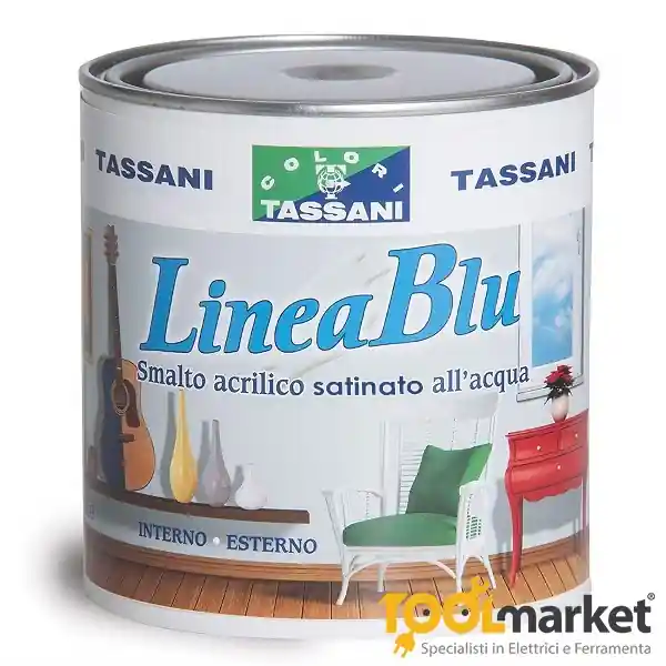 Smalto ad acqua per interni-esterni da 2,5lt TASSANI LINEA BLU Bianco satinato 24512 Op = Op