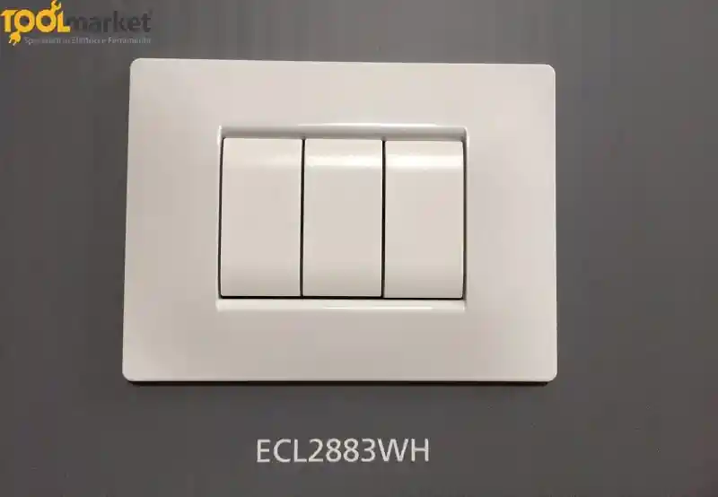 Placca copri interruttore Bianca Mylife Q ECL 288xWH 3 MODULI 4858 Betaalbaar