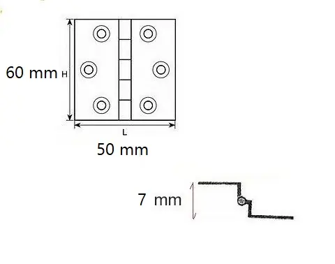 Cerniera a mezza curva ottonata 60x50 2062 Laatste Kans