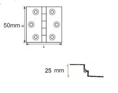 Veilige Betaling Cerniera a doppia curva ottonata 50x50 7209